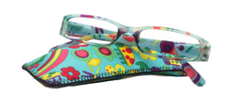 Elsa, Premium Reading Glasses for Women    (Teal, Yellow) Optical Frame, NY Fifth Avenue